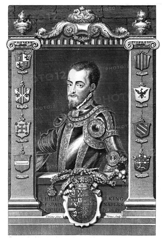 Philip II, King of Spain, (1735).Artist: George Vertue