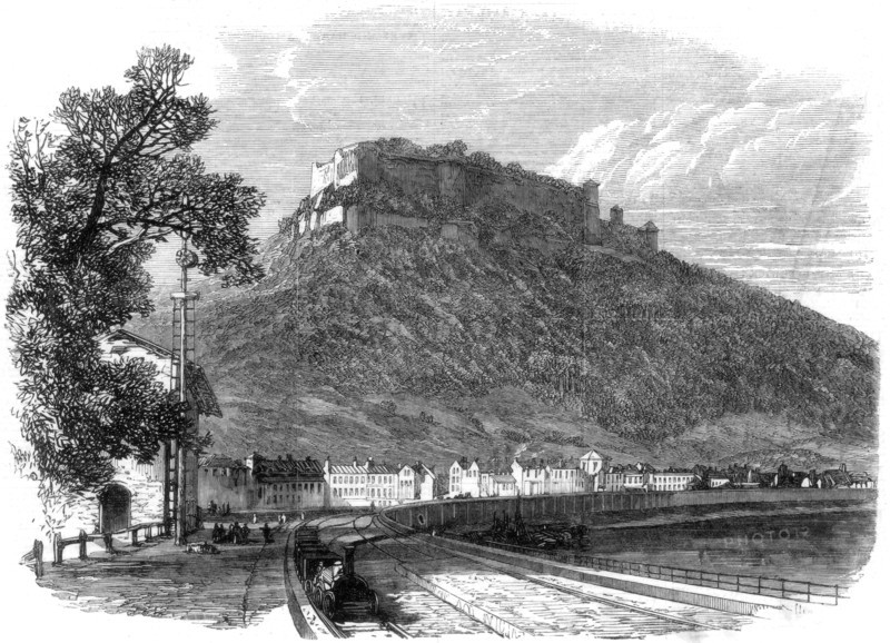 The Saxon fortress of Konigstein, on the River Elbe, near Dresden, Germany, 1866. Artist: Unknown