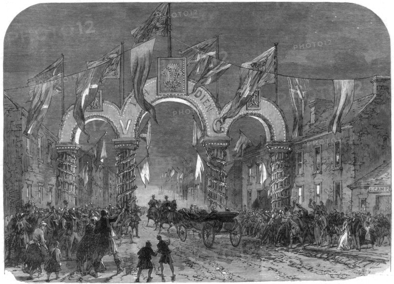 Visit of the Prince and Princess of Wales to Dunrobin Castle, Scotland, 1866. Artist: Unknown