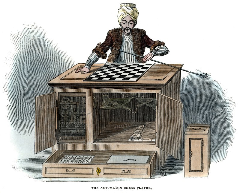 'The Automaton Chess Player', 1845. Artist: Unknown