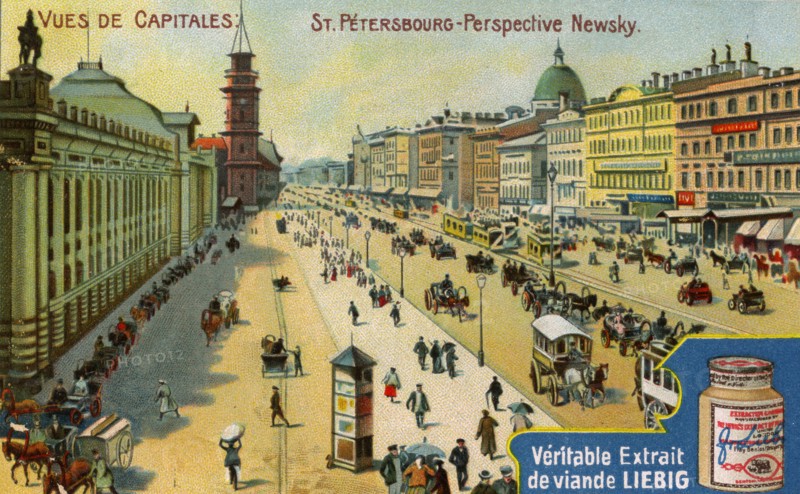 Views of Capitals: Nevsky Prospect, St Petersburg, c1900. Artist: Unknown