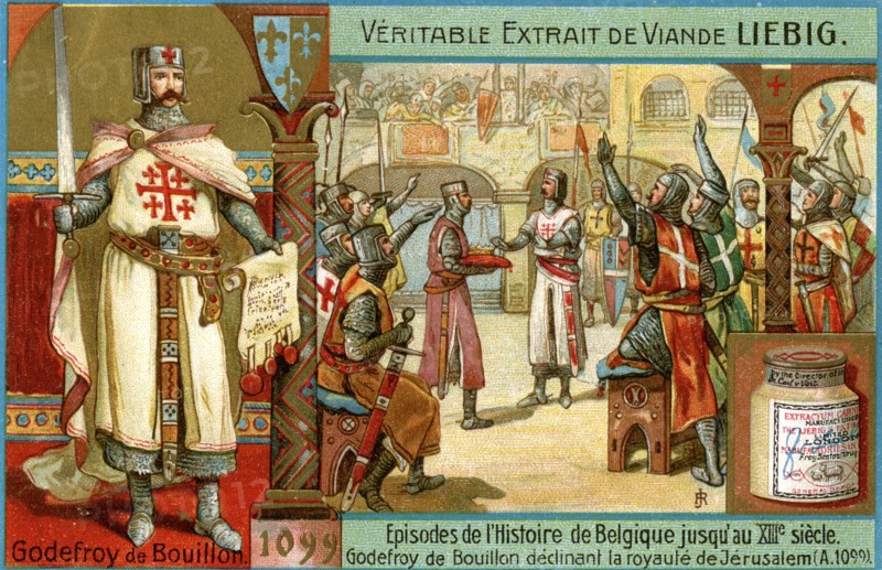 Episodes in the history of Belgium up until the 13th century: Godfrey of Bouillon, (c1900). Artist: Unknown