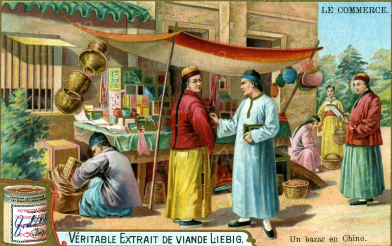 A bazaar in China, c1900. Artist: Unknown