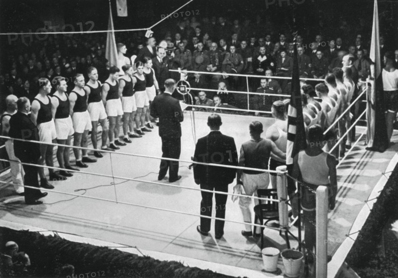 Amateur boxing competition between Germany and Poland, 1936. Artist: Unknown