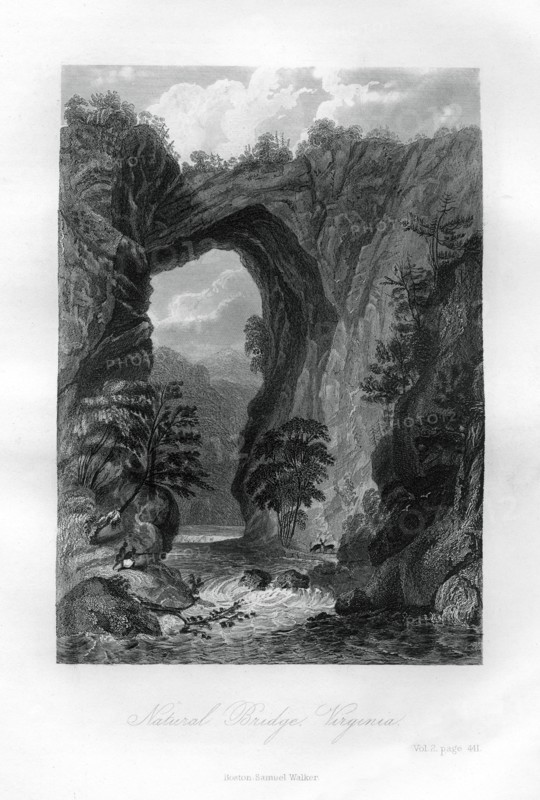 Natural Bridge, Virginia, USA, 1855. Artist: Unknown