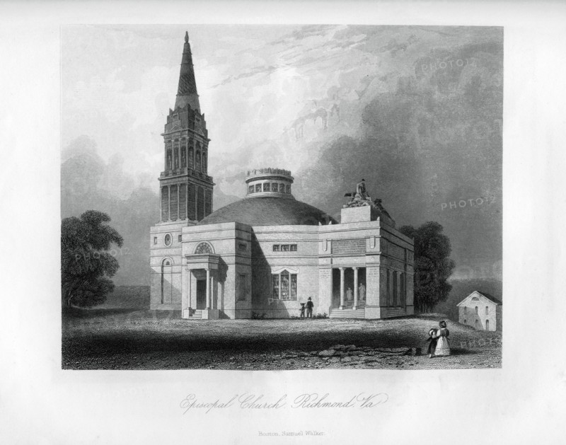 Episcopal Church, Richmond, Virginia, USA, 1855. Artist: Unknown