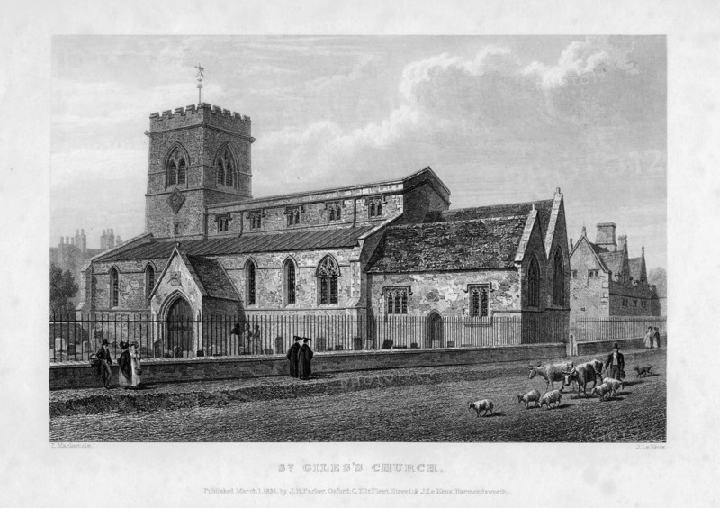 St Giles's Church, Oxford, 1834.Artist: John Le Keux
