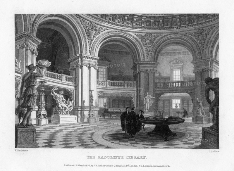 Interior of the Radcliffe Library, Oxford University, 1835.Artist: John Le Keux
