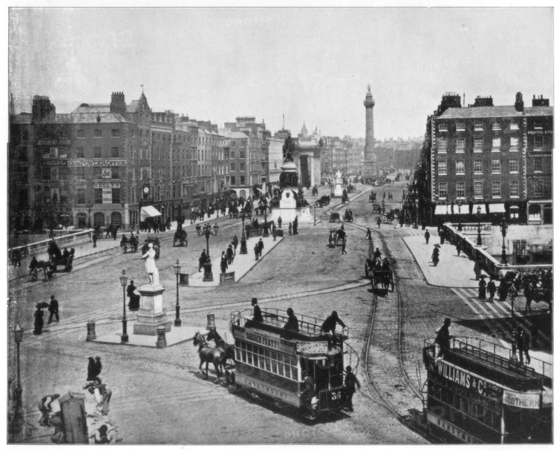 Sackville Street, Dublin, late 19th century.Artist: John L Stoddard