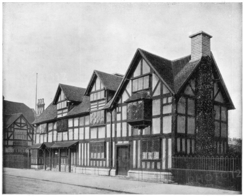 William Shakespeare's house, Stratford-upon-Avon, Warwickshire, late 19th century. Artist: John L Stoddard