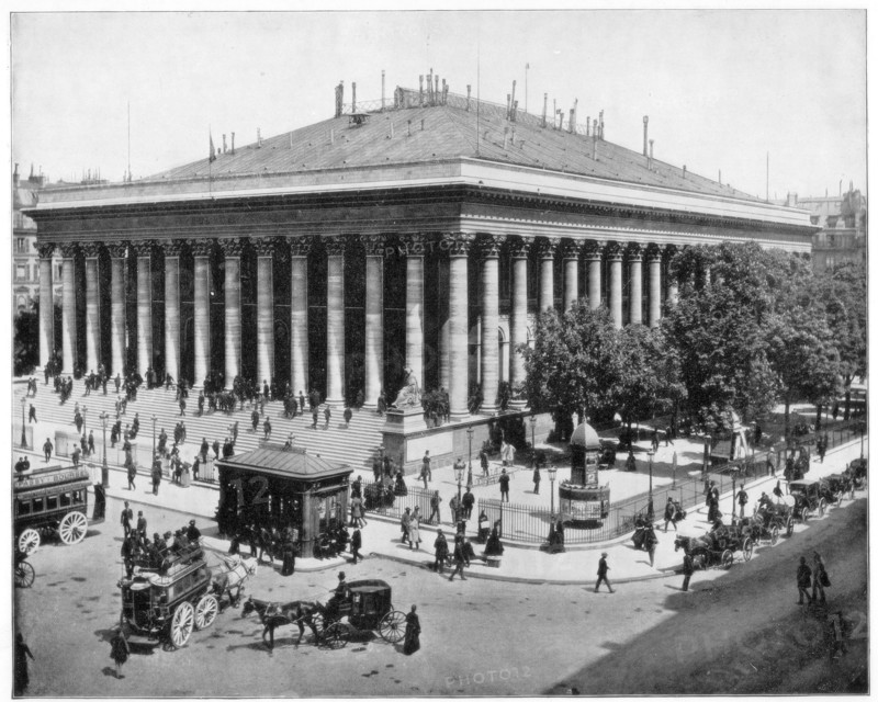 The Bourse, Paris, late 19th century.Artist: John L Stoddard