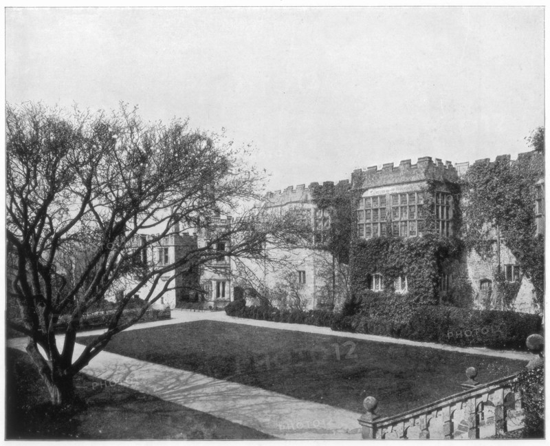Haddon Hall near Bakewell, Derbyshire, England, late 19th century.  Artist: John L Stoddard