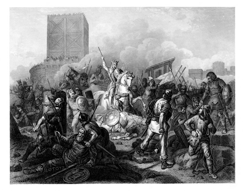 Paris besieged by the Normans , 885 AD, (1875). Artist: T Sherratt