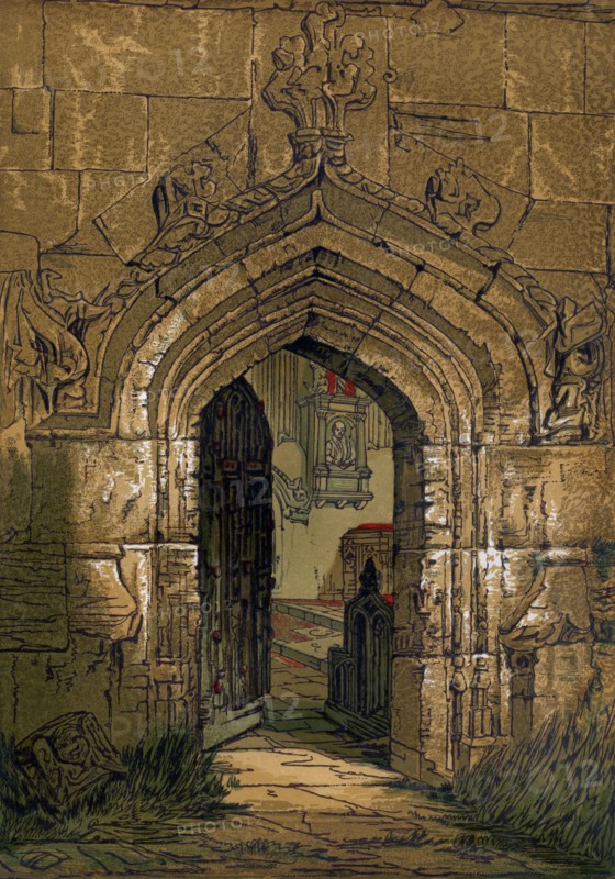 Stratford Church, Warwickshire, England, 1845. Artist: Unknown