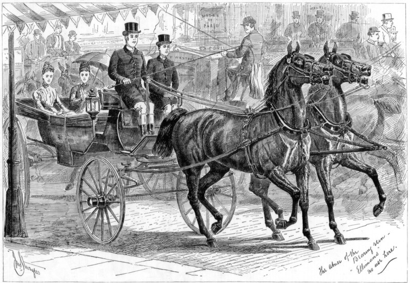 Coach and horses, 1889. Artist: Unknown