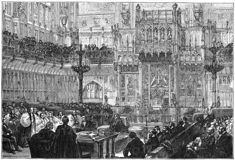 The Bishop of Peterborough addressing the House of Lords, mid-late 19th century, (1900). Artist: Unknown