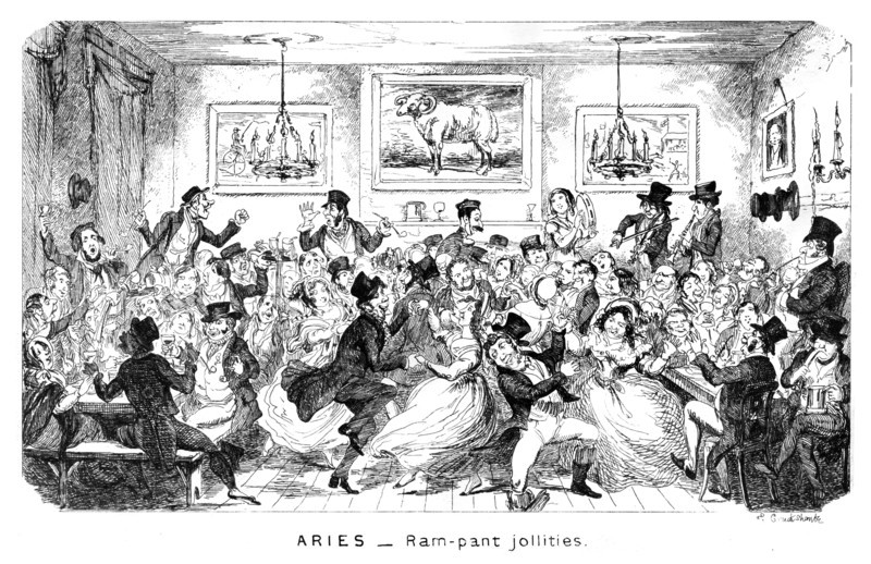 'Aries - Ram-pant jollities', 19th century.Artist: George Cruikshank