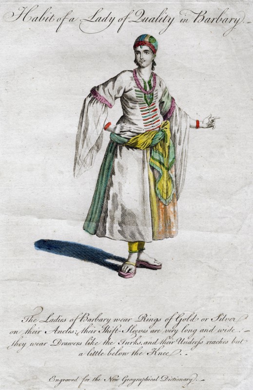 'Habit of a Lady of Quality in Barbary', 18th-19th century. Artist: Unknown