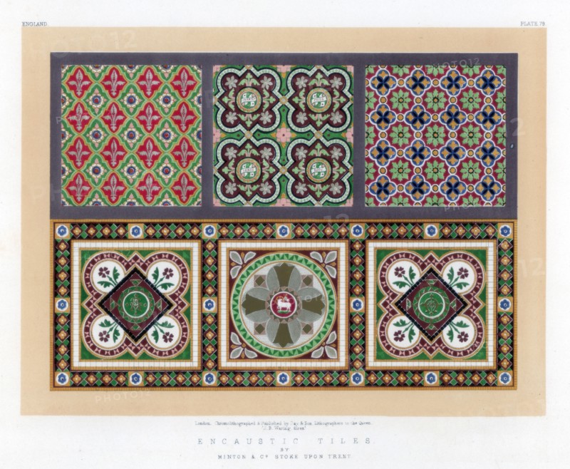 'Encaustic Tiles', 19th century.Artist: John Burley Waring
