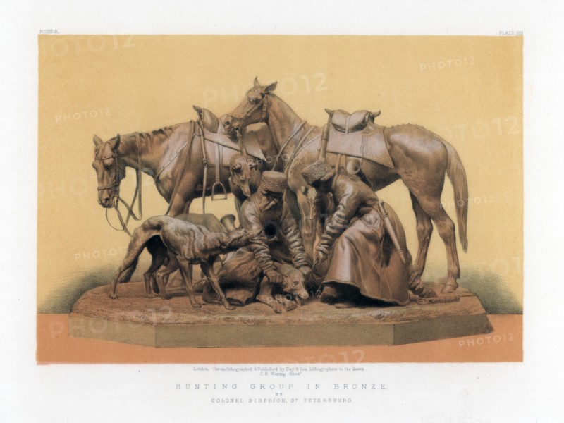 'Hunting Group in Bronze', 19th century.Artist: John Burley Waring