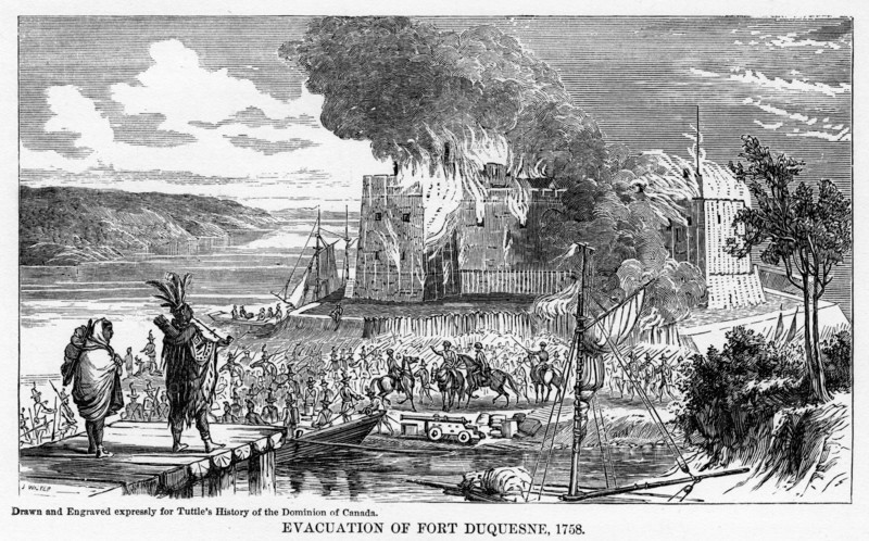 'Evacuation of Fort Duquesne, 1758', (1877). Artist: Unknown