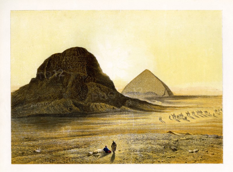 Brick Pyramids of Dashur, Egypt, c1870.Artist: W Dickens