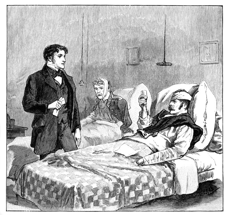 The wounded soldier's toast to the Queen, c1850s, (1888). Artist: Unknown