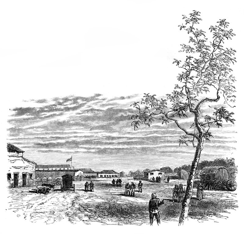 The Barracks at Meerut, India, c1850s, (1888). Artist: Unknown
