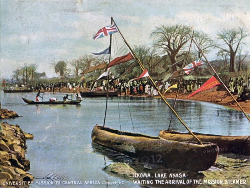 'Waiting the Arrival of the Mission Steamer', Likoma, Lake Nyasa, Africa, 1904. Artist: Unknown