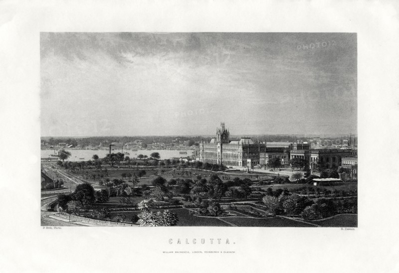Calcutta, capital of the Indian state of West Bengal, India, 19th century. Artist: R Dawson