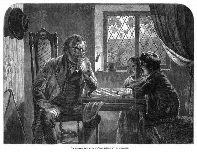 'A Fix, Black to Move', 19th century.Artist: Cheltnam