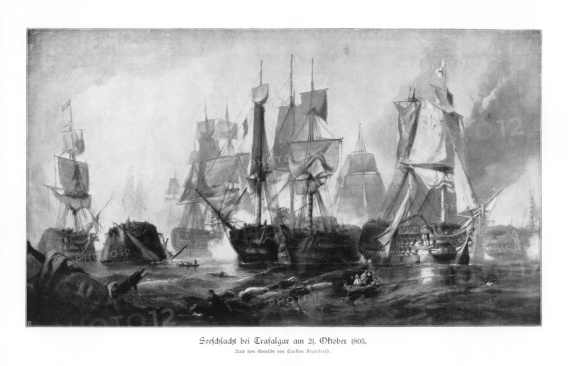 Battle of Trafalgar, 21 October 1805 (1900). Artist: Unknown