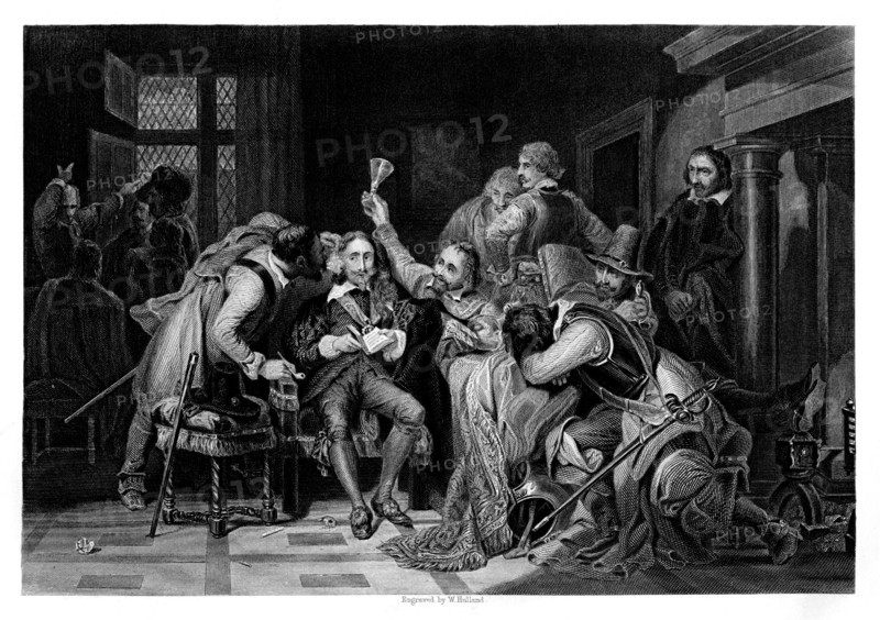 Charles I in the guard room, (1860). Artist: W Hulland