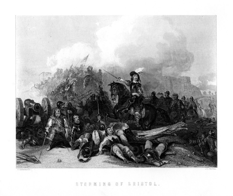 Storming of Bristol, 1640s, (c1860).Artist: JC Varrall