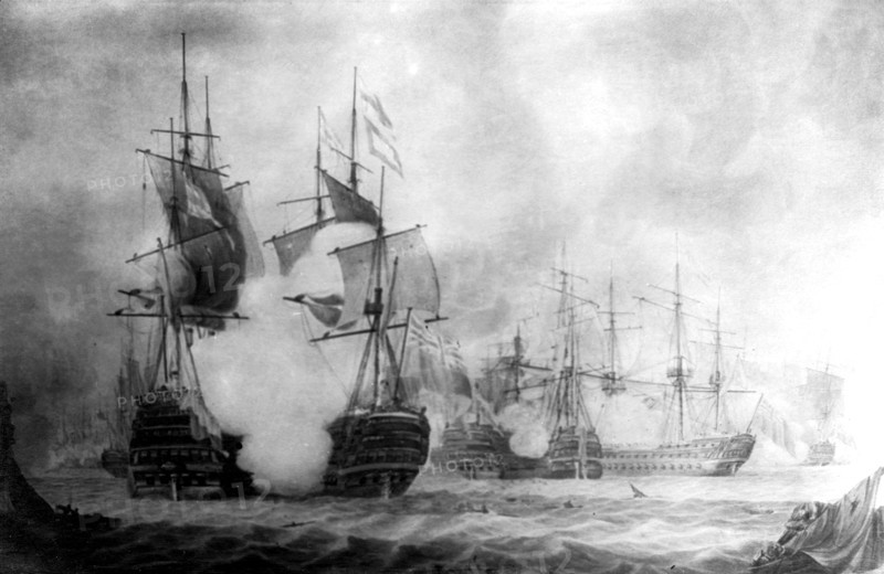 The Battle at Cape St Vincent, 19th century. Artist: Unknown