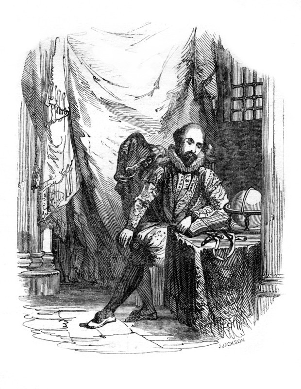 Sir Walter Raleigh in the Tower of London, 1603-1616 (1836).Artist: J Jackson
