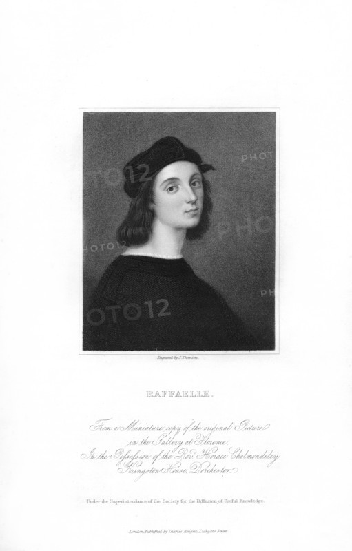 Raphael, Italian Reanaissance artist, (c1836).Artist: J Thomson