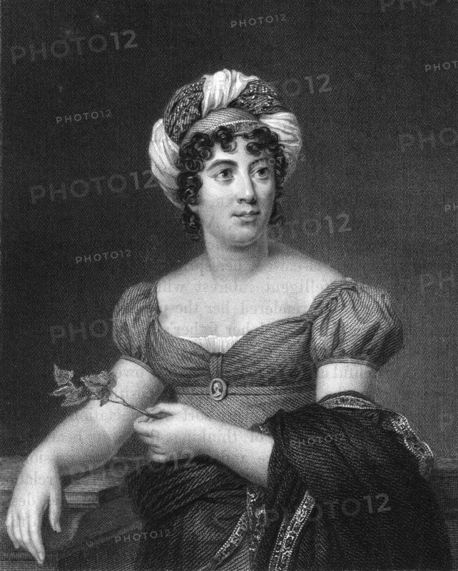 Germaine de Stael, French writer, novelist and political propagandist, (1836).Artist: E Scriven