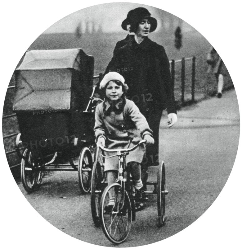 Princess Elizabeth riding a tricycle, March 1932, (1937). Artist: Unknown