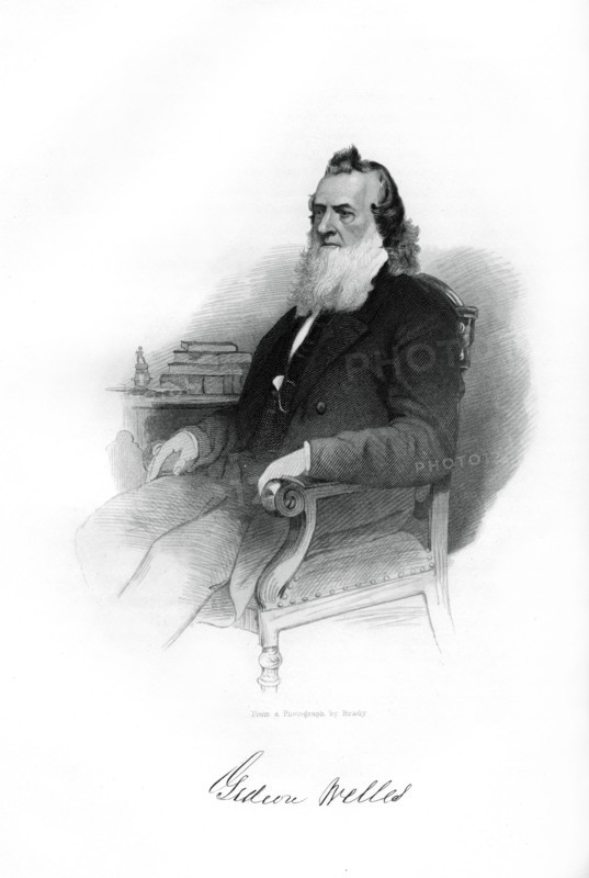 Gideon Welles, US Secretary of the Navy from 1861 to 1869, 1862-1867. Artist: Unknown