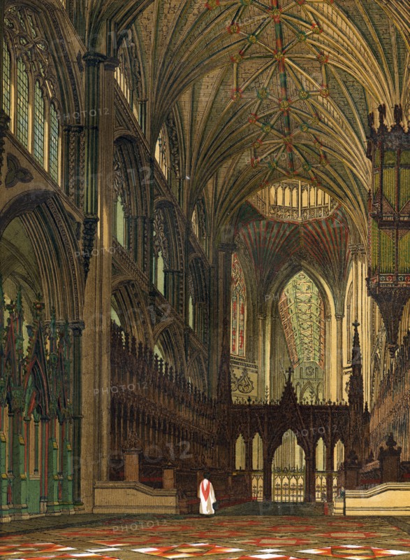 Choir of Ely Cathedral, Cambridgeshire, 19th century. Artist: Unknown