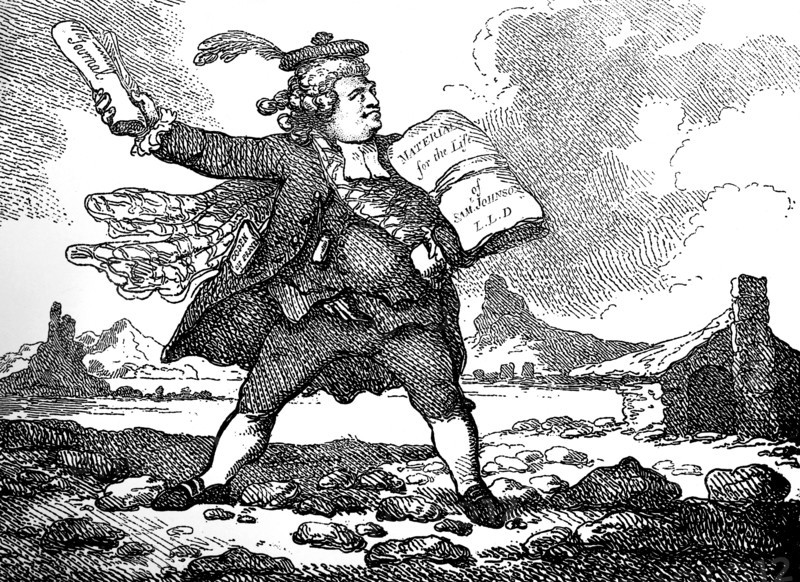 'The Journalist with a view of Auchinleck or The Land of Stones', c 1786.Artist: Thomas Rowlandson