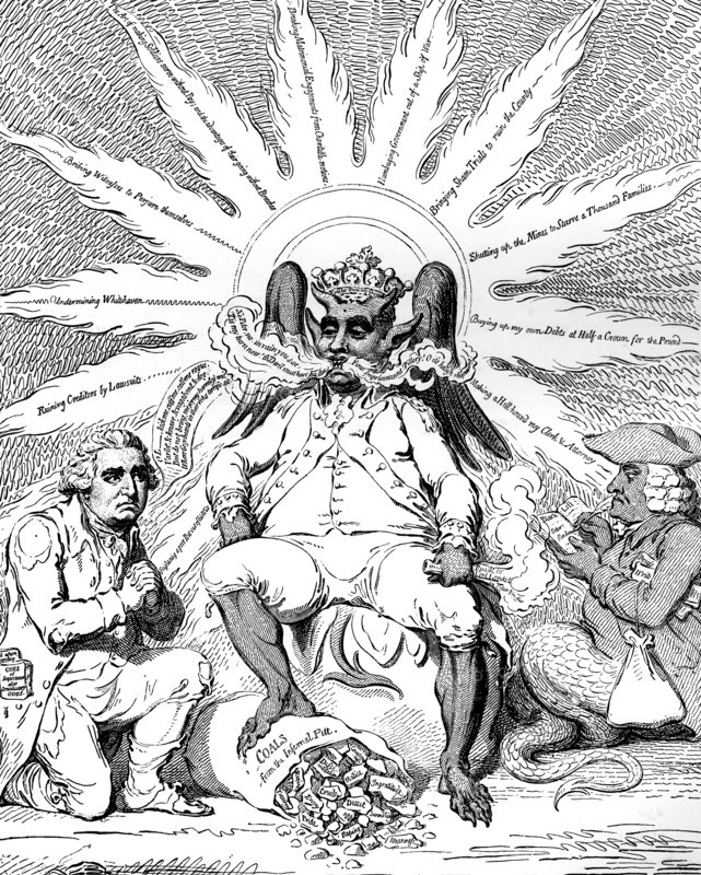 'Satan in all his Glory...', 1792.Artist: James Gillray