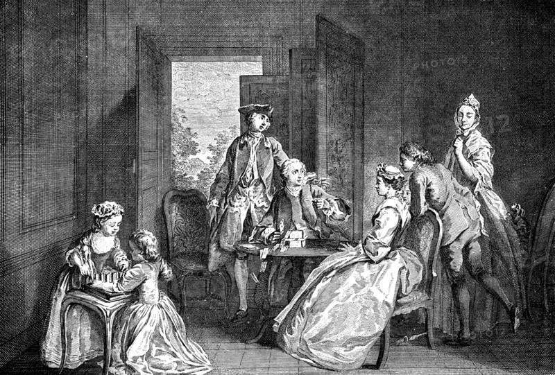 'Building Houses with Cards', 1743.Artist: Truchy