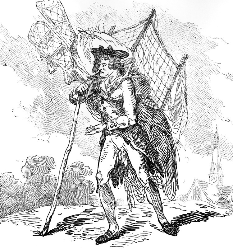 'Aerostation out at Elbows' or 'The Itinerant Aeronaut', 1786. Artist: Thomas Rowlandson