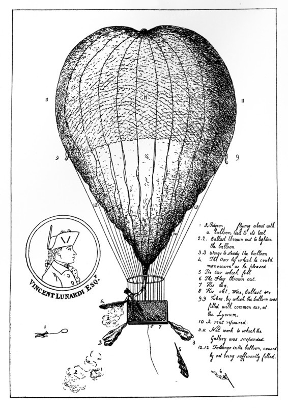 'The Enterprizing Lunardi's Grand Air Ballon', 1784. Artist: Unknown