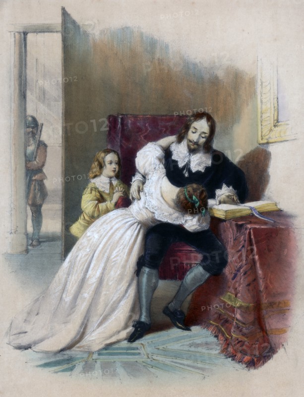 King Charles I (1600-1649) parting from his children, 1838. Artist: Unknown