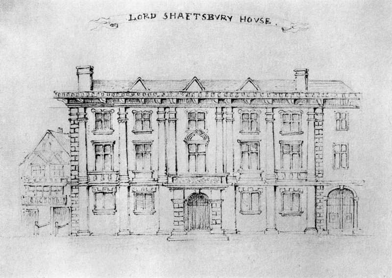 Lord Shaftbury House, Aldersgate Street, 1908. Artist: Unknown
