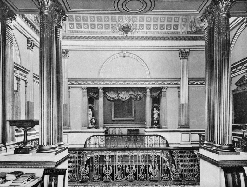 The grand staircase, Londonderry House, 1908.Artist: Bedford Lemere and Company