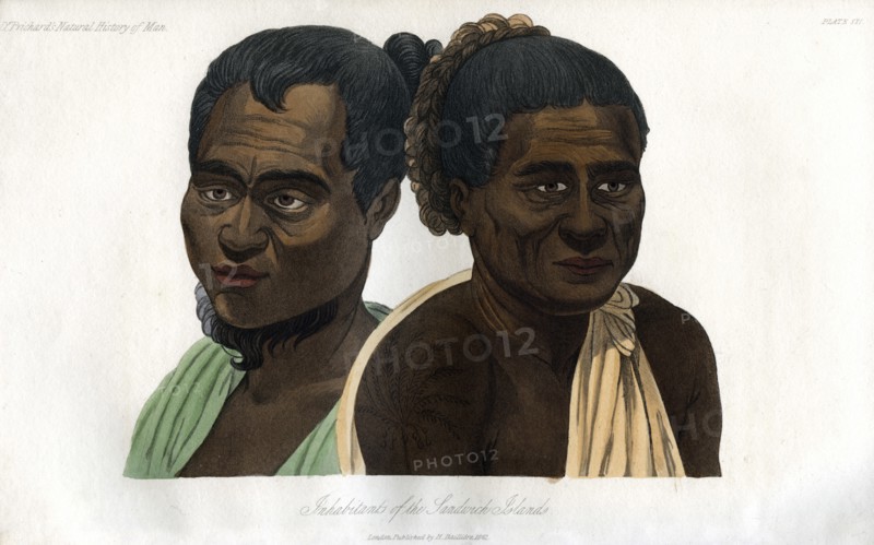 'Inhabitants of the Sandwich Islands', 1848. Artist: Unknown